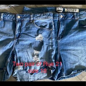 TWO PAIRS OF JEAN SHORTS
